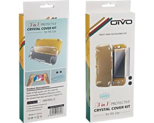 Для Nintendo Switch: Набор аксессуаров OIVO Crystal Cover Kit 3в1 Clear White для Nintendo Switch Lite