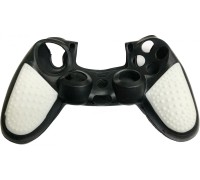 Для PS4: Силиконовый чехол для геймпада Non-Slip Sony DualShock 4 (чёрный-белый)