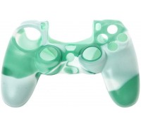 Для PS4 (б/у): Силиконовый чехол для геймпада Sony DualShock 4 (камуфляж лайм белый/зелёный) *diskont (б/у)
