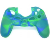 Для PS4: Силиконовый чехол для геймпада Sony DualShock 4 (камуфляж синий/зелёный)