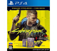 Игра PS4: Cyberpunk 2077 Steelbook + Comicbook.Voodoo (русская версия)