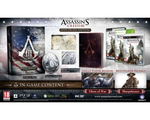 Игра PS3 (б/у): Assassin's Creed 3 (III) Join or Die Edition (Подарочное Издание) Русская Версия  *diskont (б/у)