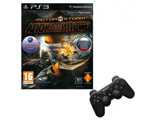 Игра PS3 (б/у): MotorStorm: Апокалипсис (Apocalypse Русская Версия + Контроллер Dualshock Wireless Black  *diskont (б/у)