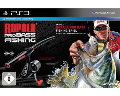 Игра PS3 (б/у): Rapala Pro Bass Fishing + Аксессуар удочка, поддерживает PlayStation Move  *diskont (б/у)