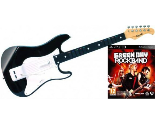 Игра PS3 (б/у): Rock Band Green Day + Деревянная полноразмерная гитара Guitar Wood  *diskont (б/у)
