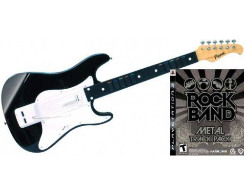 Игра PS3 (б/у): Rock Band Metal Track Pack + Деревянная полноразмерная гитара Guitar Wood  *diskont (б/у)