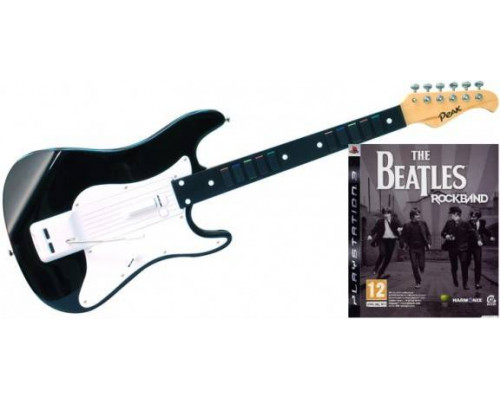 Игра PS3 (б/у): The Beatles: Rock Band + Деревянная полноразмерная гитара Guitar Wood  *diskont (б/у)