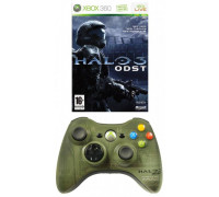 Игра Xbox 360 (б/у): Геймпад беспроводной Microsoft Wireless Controller для Xbox 360 (Зелёный) + Halo 3: ODST *diskont (б/у)